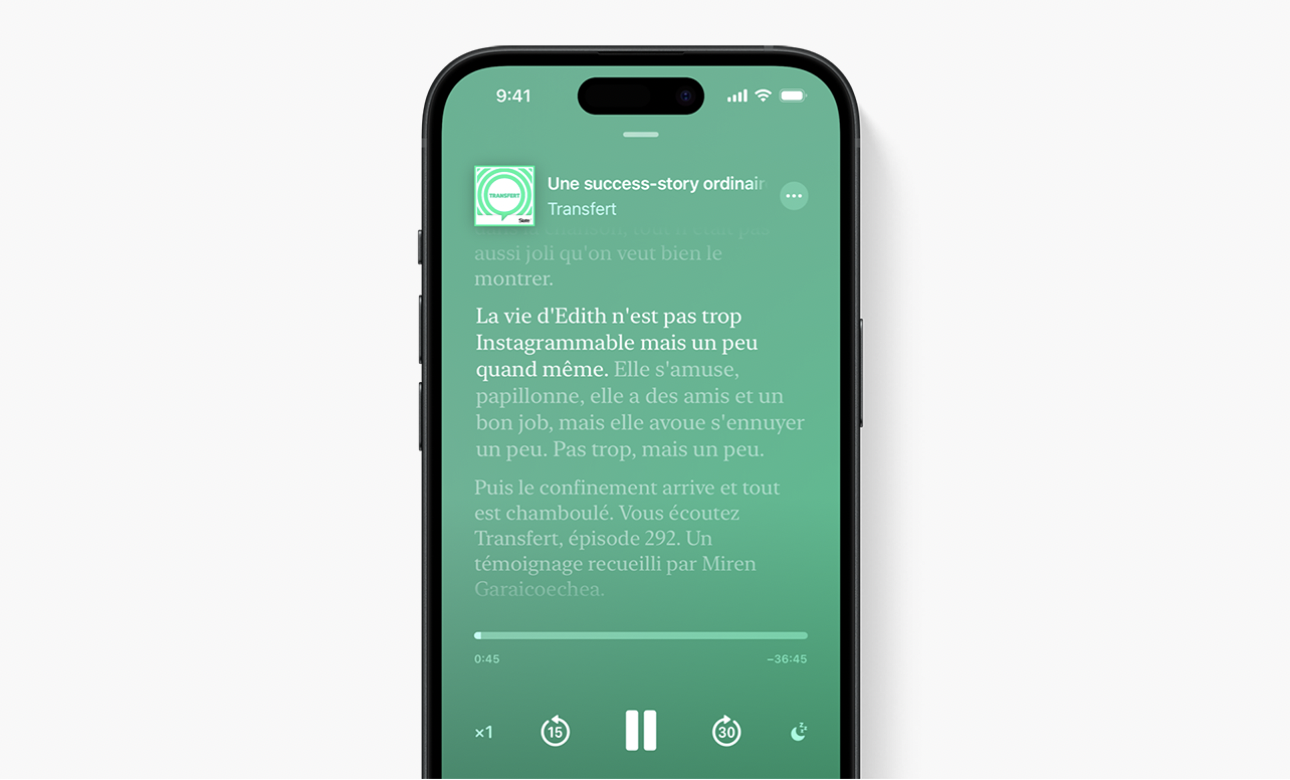 Apple lance les transcriptions sur Apple Podcasts