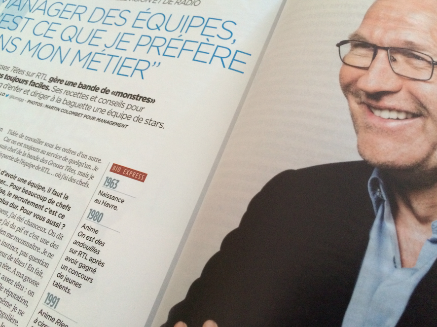 "En matière de recrutement, je suis pour tout tester, tout tenter... Je suis un peu kamikaze" explique Laurent Ruquier dans le mensuel Management