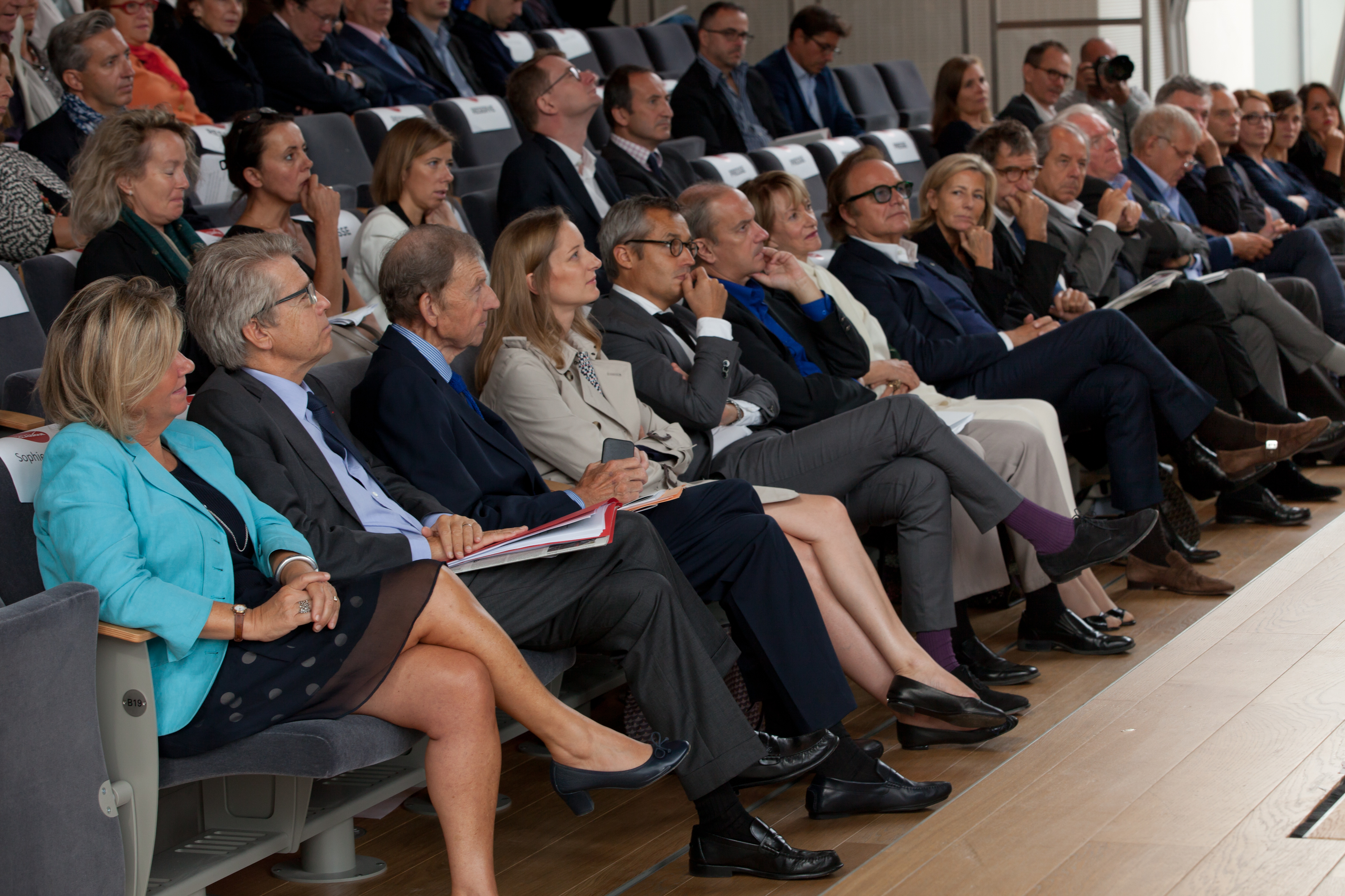 Claire Chazal au premier rang lors de la conférence de presse de rentrée de Radio Classique, ce mardi