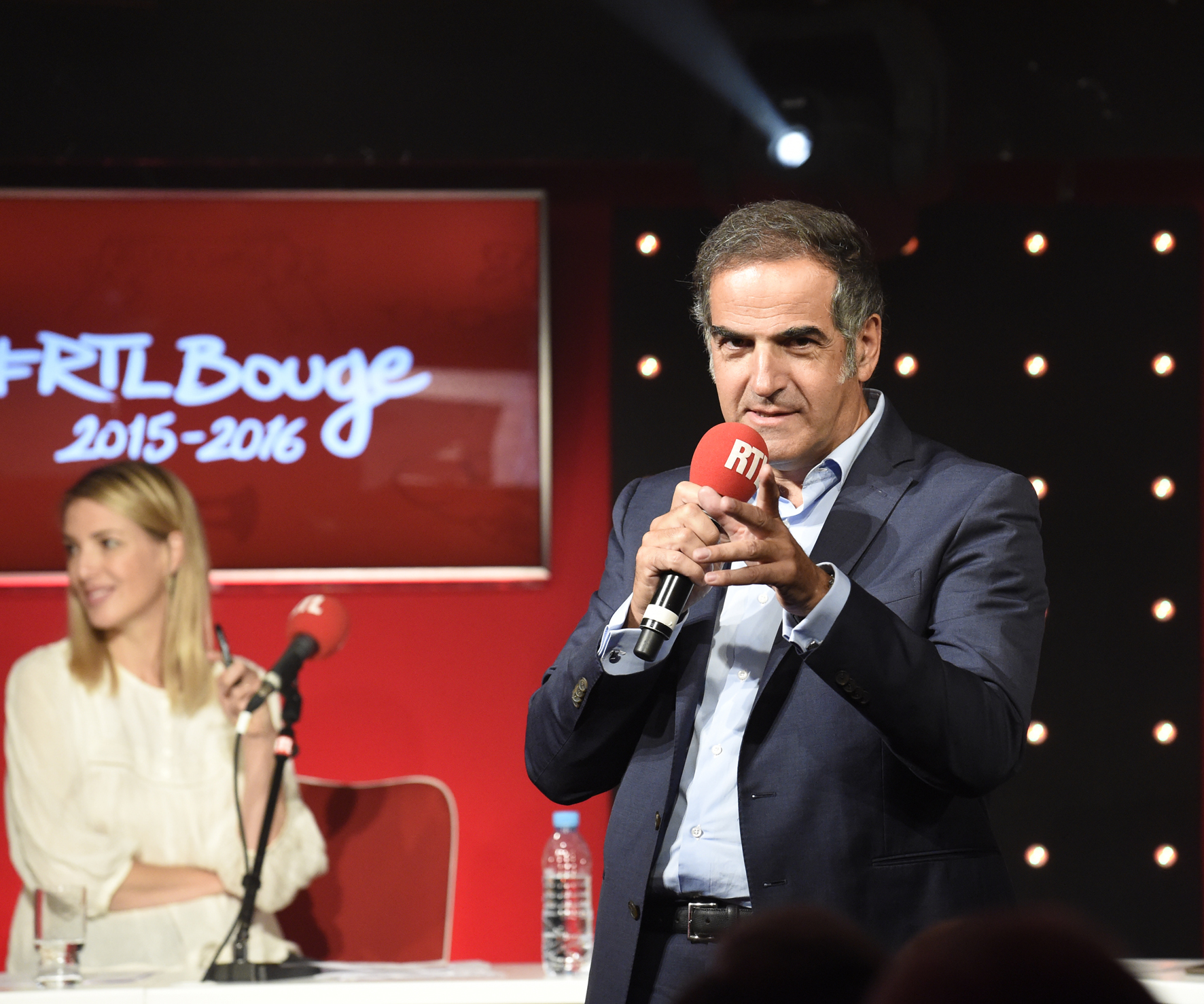 Christopher Baldelli lors de la conférence de rentrée de RTL : "Nous sortons d’une magnifique saison où notre équipe, l’équipe de RTL, a remporté tous les titres" © Philippe Montigny - Abaca Press