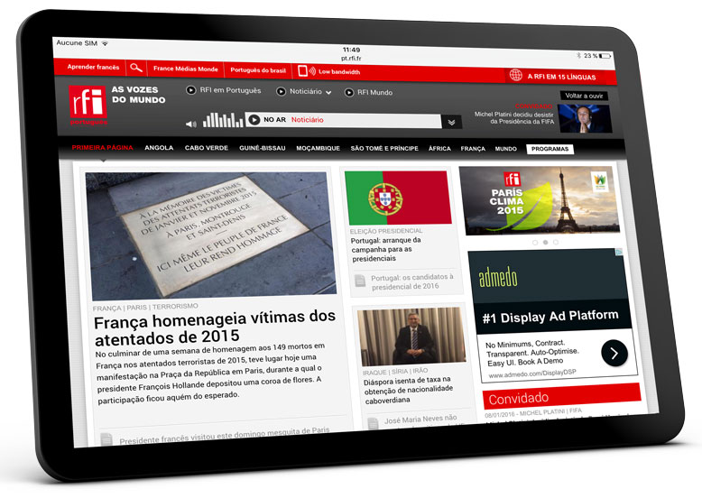 RFI en portugais lance son nouveau site