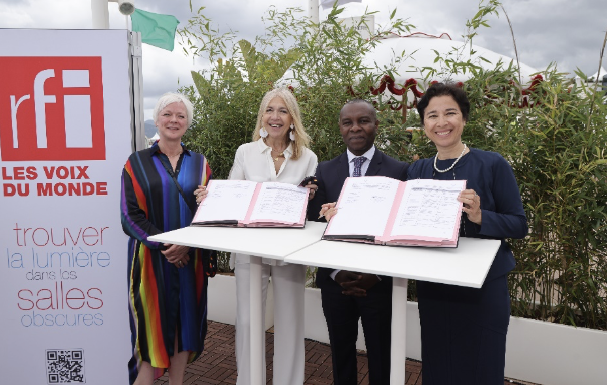 De gauche à droite : Marianne Slot, Marie-Christine Saragosse, Thani Mohamed Soilihi, Eva Nguyen Binh © David Sauval