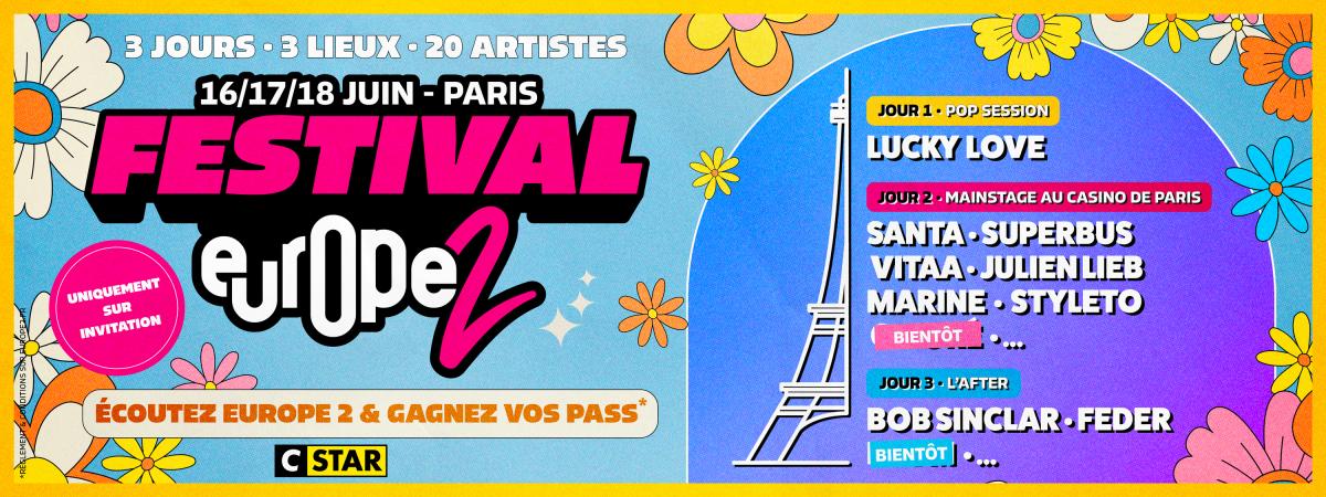 Paris accueille le premier Festival Europe 2 du 16 au 18 juin