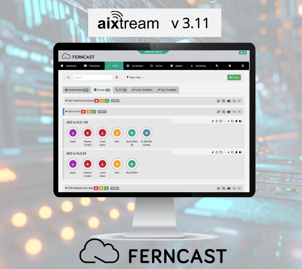 Ferncast lance la version 3.11 d’aixtream