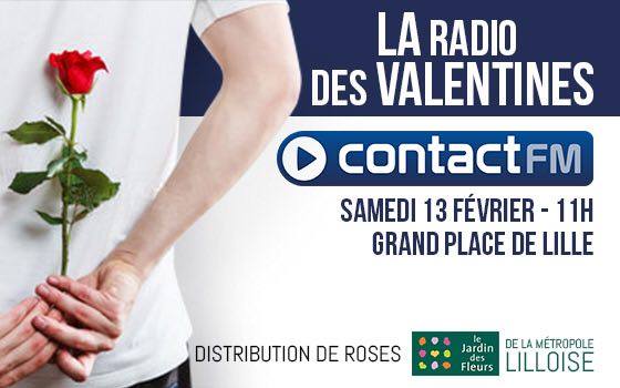 Contact FM : distribution de roses à Lille