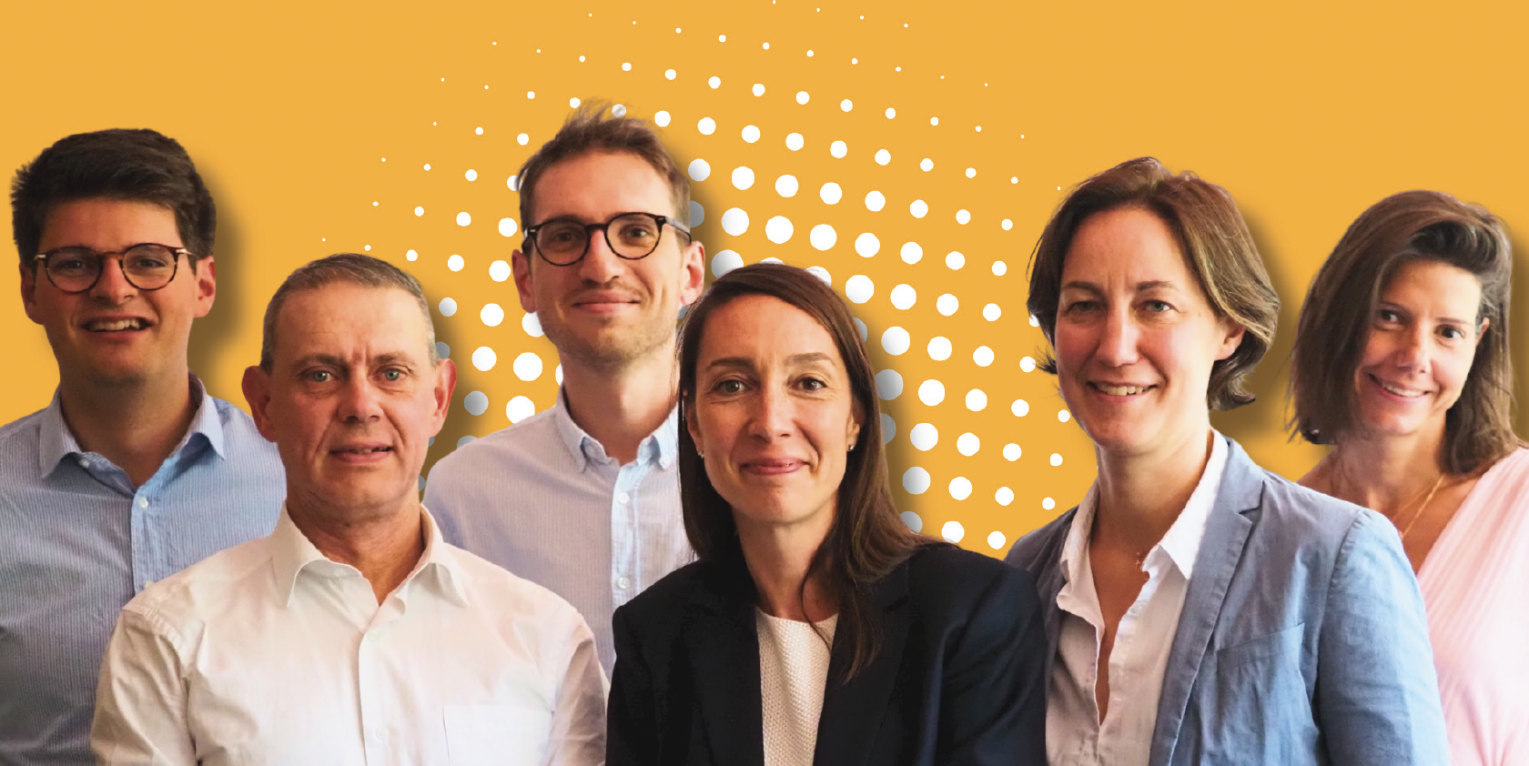 De gauche à droite : Pierre-Hugues Dubois, Louis Daufresne, Melchior Gormand, Marie-Leïla Coussa, Madeleine Vatel, Marie-Ange de Montesquieu. Crédits photos : Sabine de Rozières.