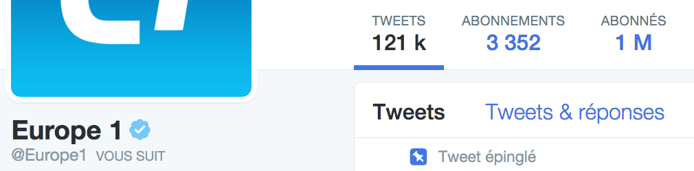 Un million de followers pour Europe 1