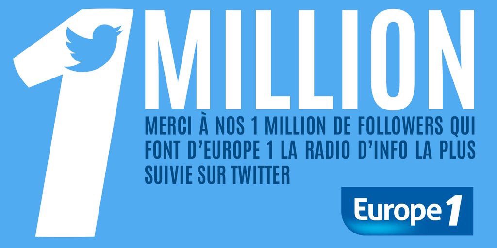 Un million de followers pour Europe 1
