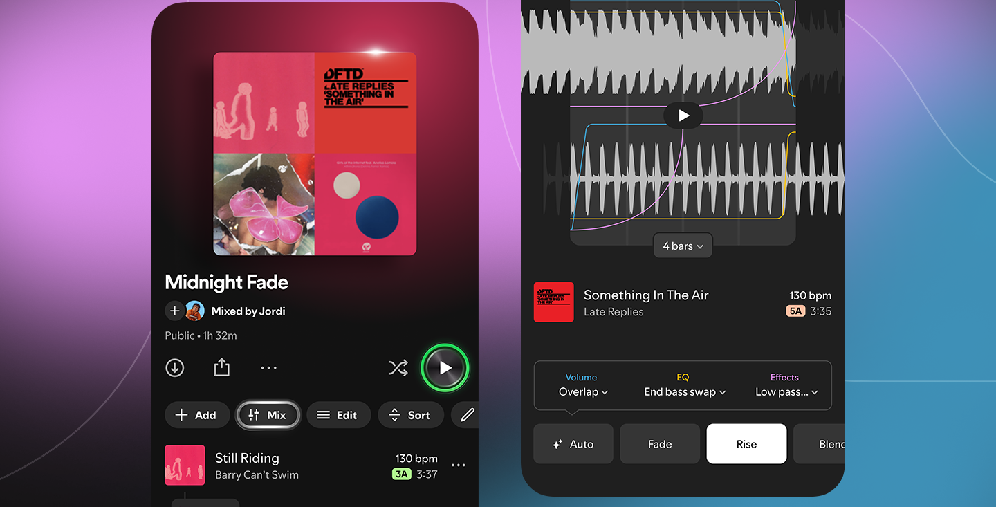 Spotify lance une nouvelle fonction de transitions personnalisées entre les titres