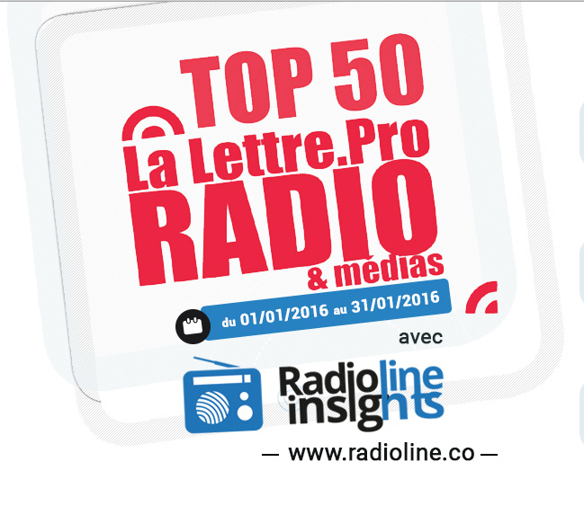 Top 50 La Lettre Pro - Radioline de janvier 2016