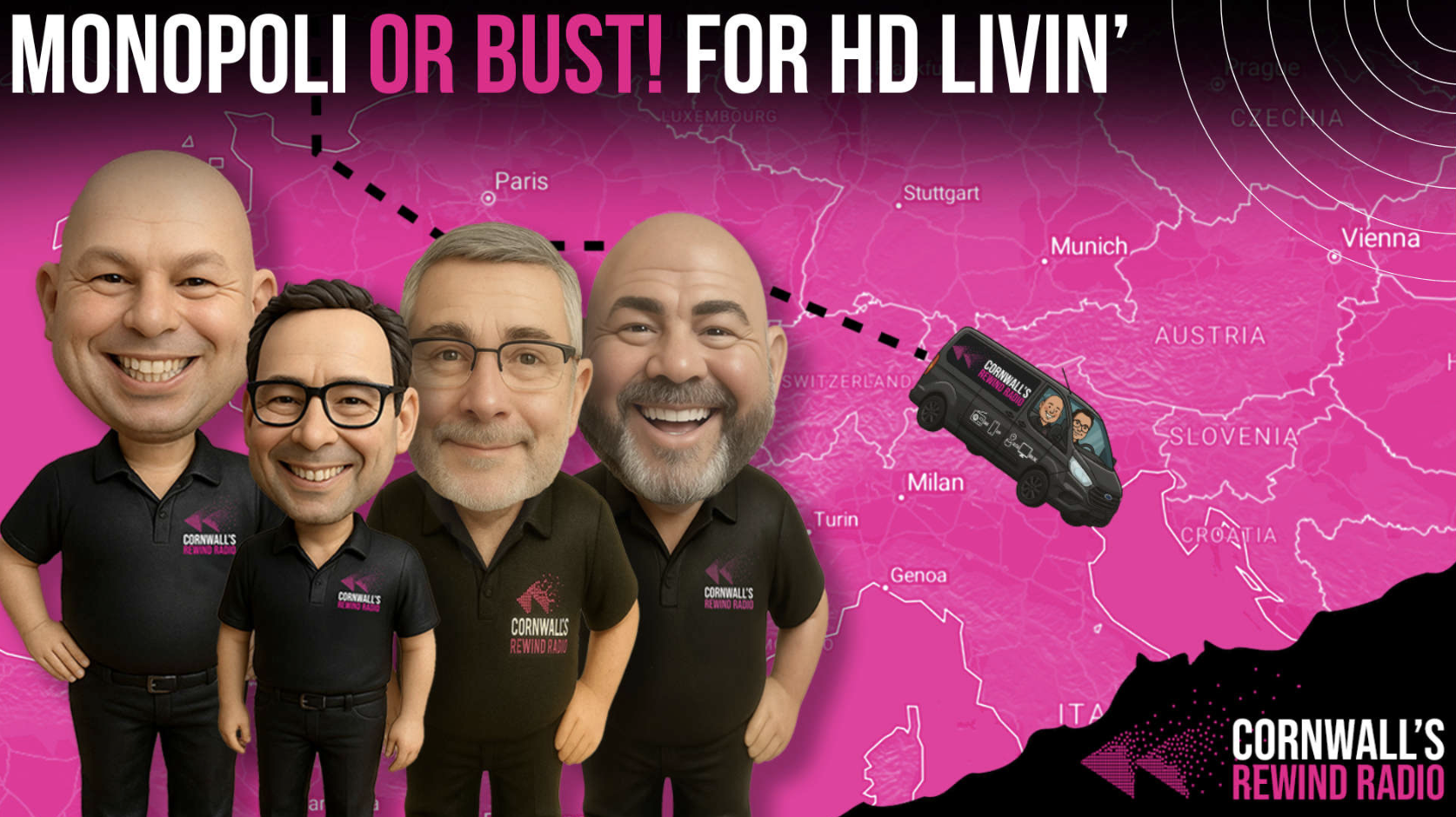 Vous apercevrez peut-être le van de Cornwall’s Rewind Radio sur les routes françaises la semaine prochaine !