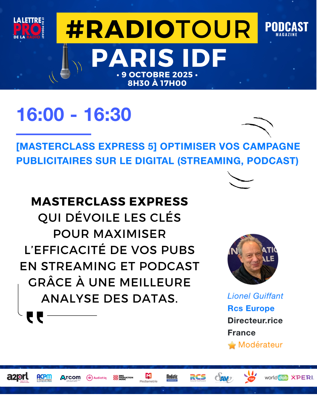 RadioTour Masterclass Express - Publicité digitale : optimisez vos campagnes streaming et podcast