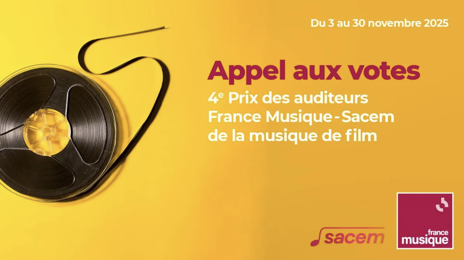 France Musique invite ses auditeurs à voter pour le 4ᵉ Prix de la musique de film