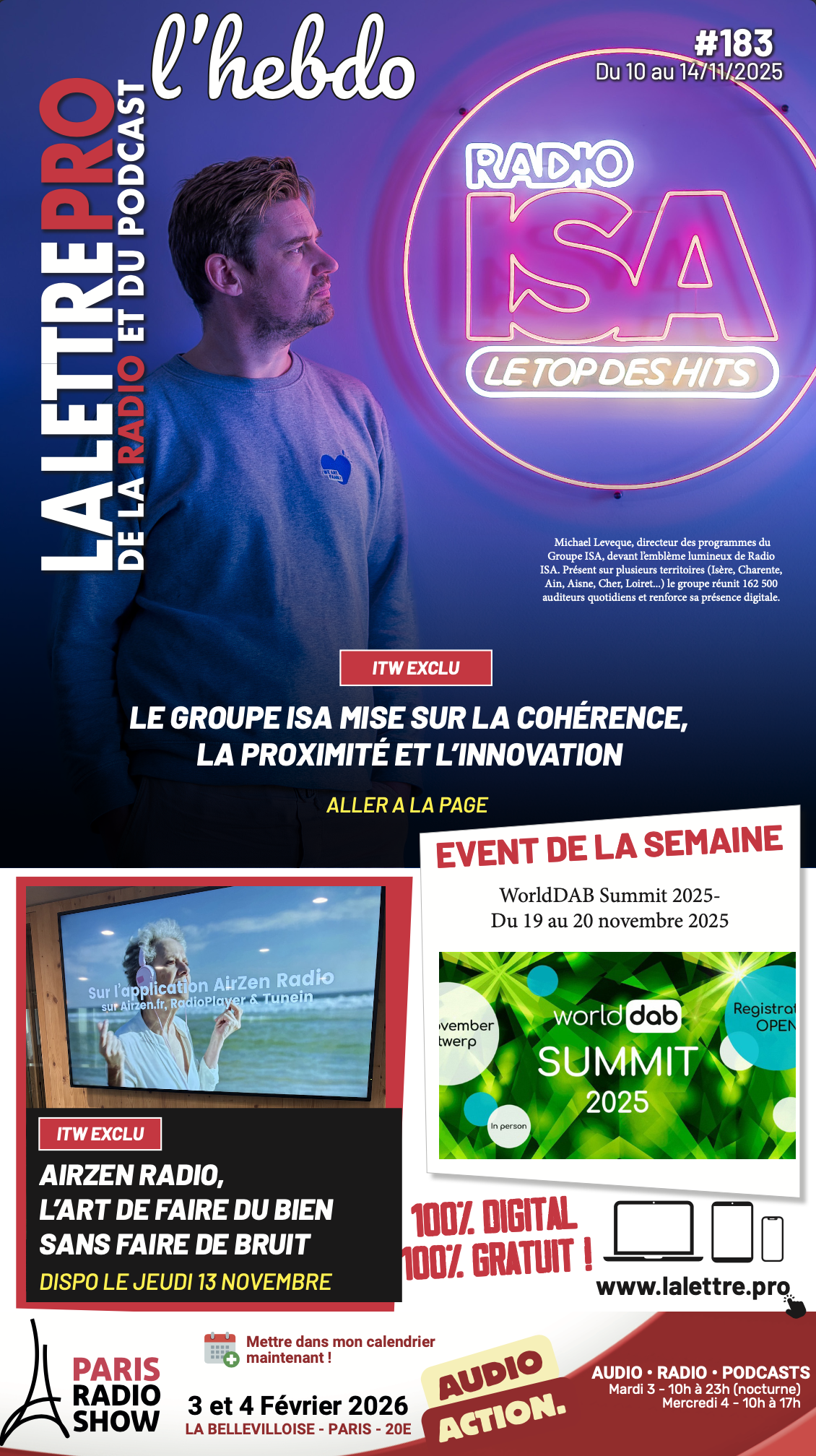 La Lettre Pro de la Radio L’Hebdo n°183 vient de paraître 
