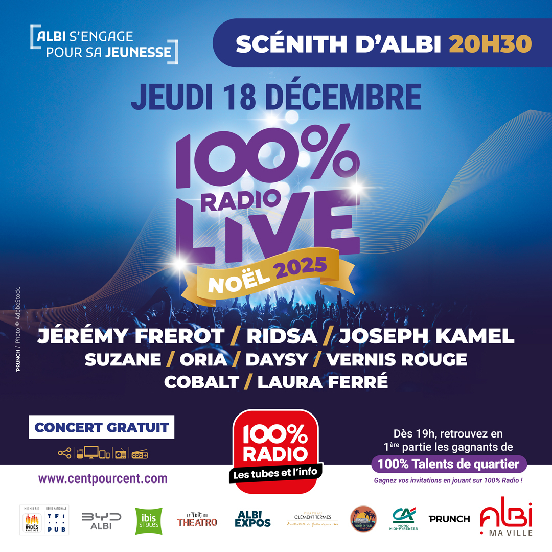 100% Radio mobilise son audience autour d’un concert gratuit à Albi