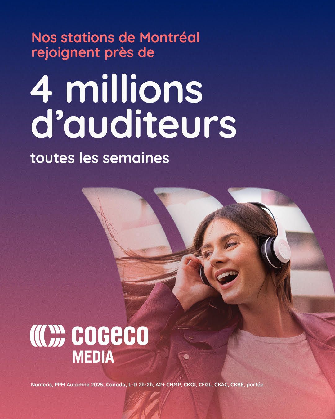 Cogeco Média dépasse les 4 millions d’auditeurs hebdomadaires 