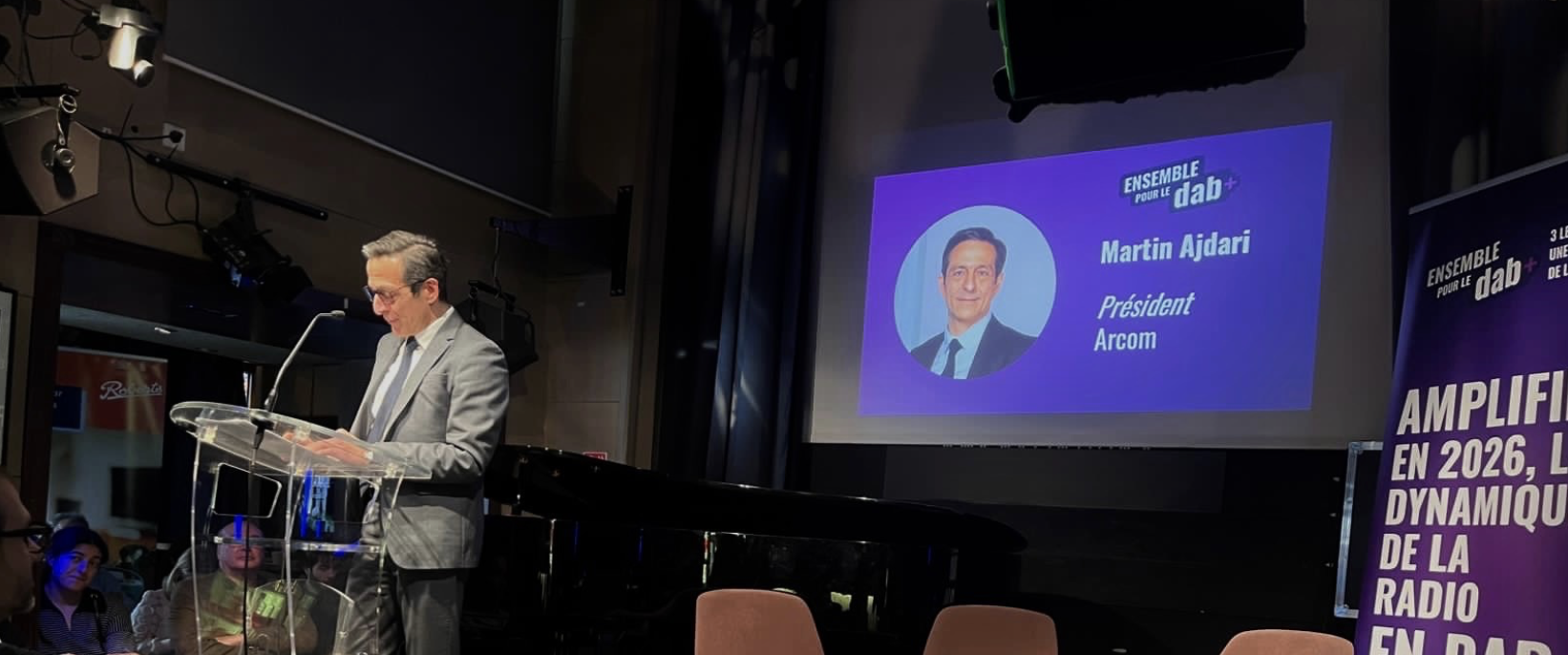 "Le DAB+ est en effet le meilleur moyen d’assurer la transformation du média" a indiqué Martin Ajdari, président de l’Arcom, lors de son intervention aux Rencontres annuelles du DAB+ @ Ensemble pour le DAB+