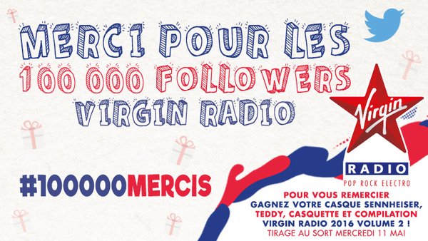 Virgin Radio : 100 000 followers sur Twitter