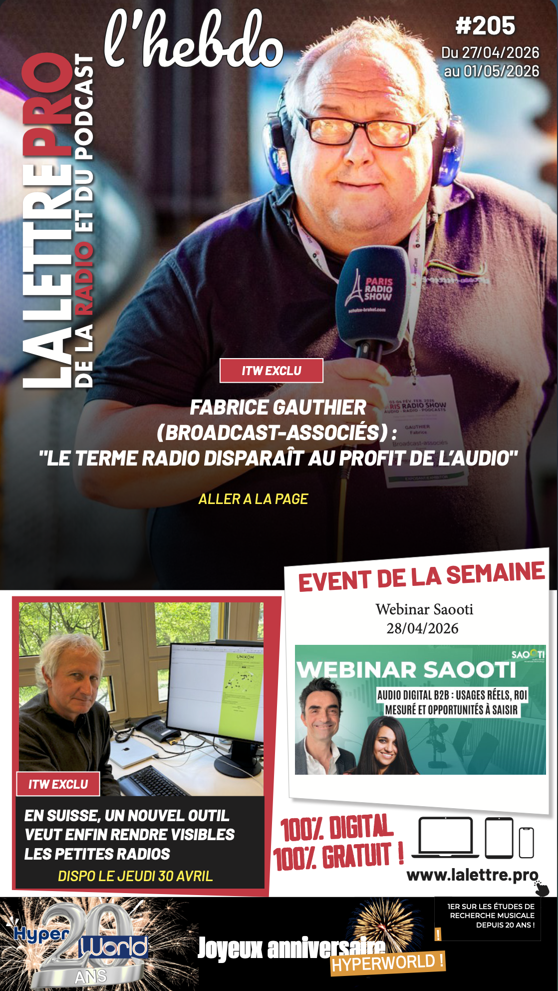 Le 205e numéro de La Lettre Pro L’Hebdo vient de paraître