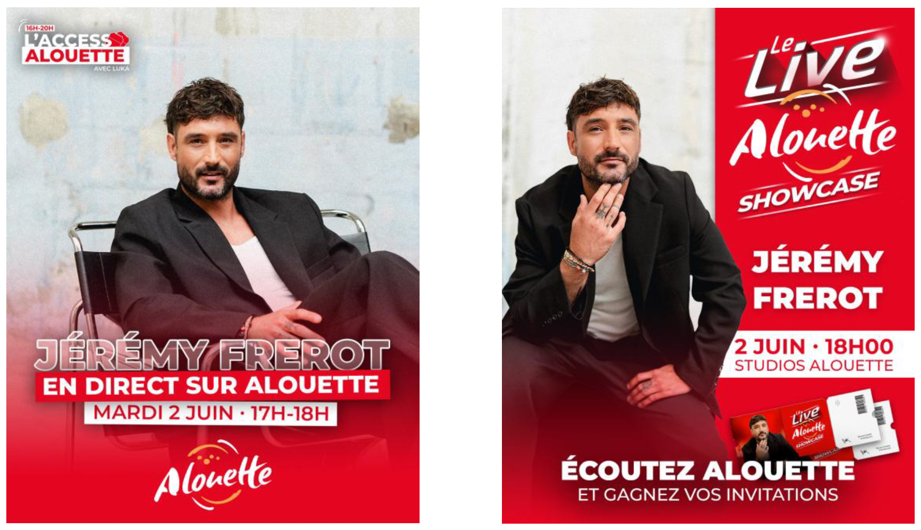 Alouette accueille Jérémy Frerot pour deux rendez-vous en direct