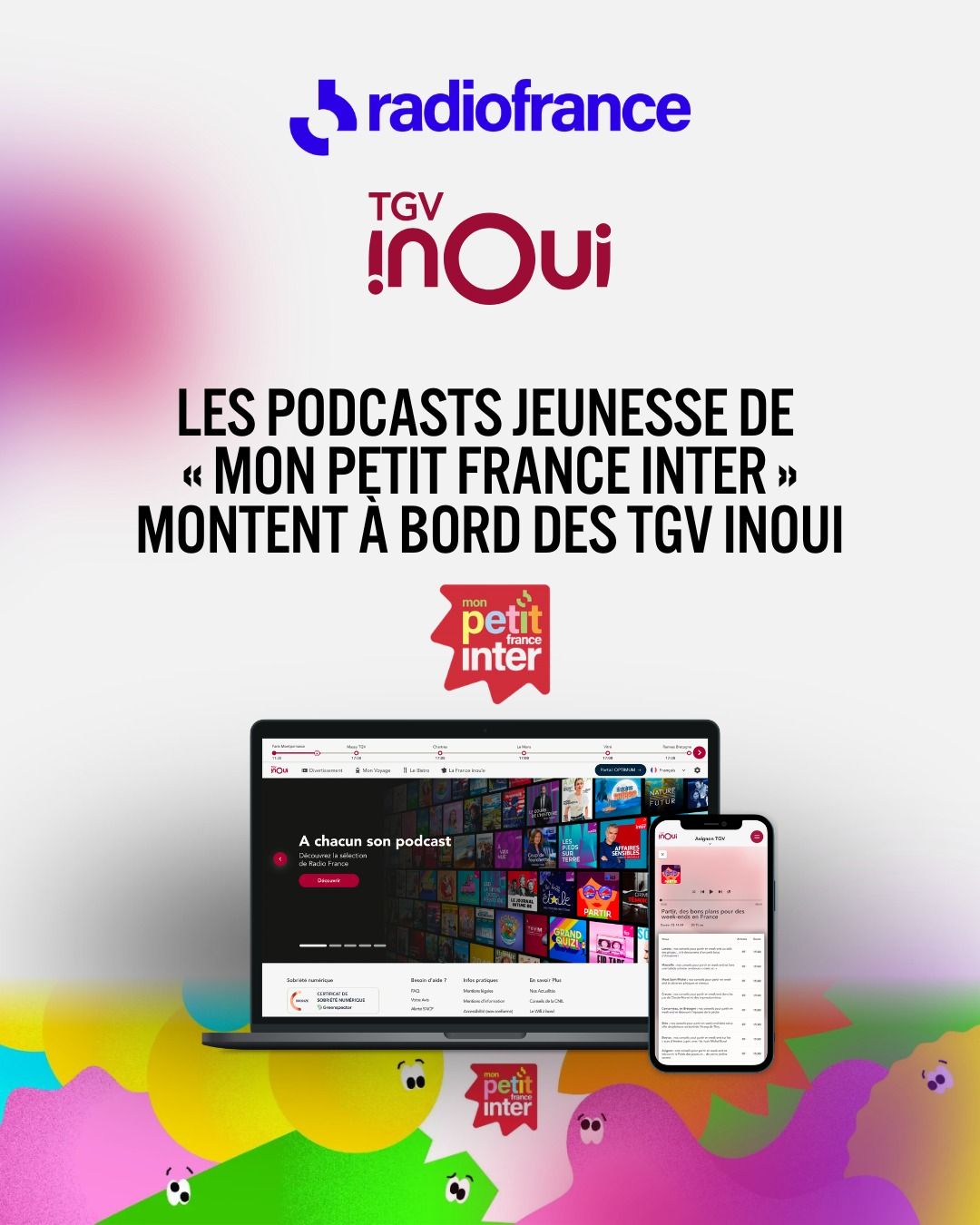 Les podcasts de "Mon petit France Inter" arrivent à bord des TGV INOUI