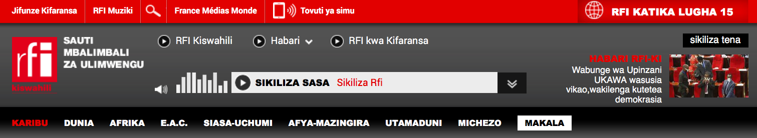RFI en Kiswahili lance son nouveau site