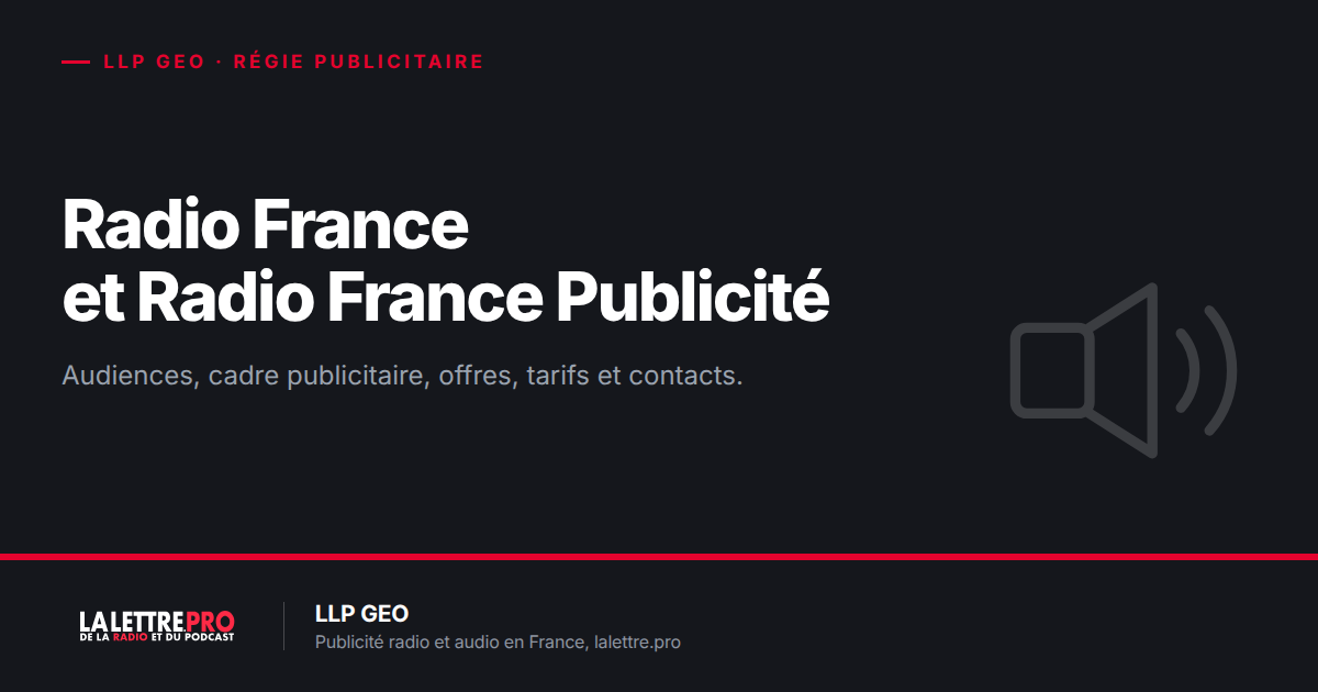 Radio France et Radio France Publicité : audiences, cadre publicitaire, offres, tarifs et contacts (2026)