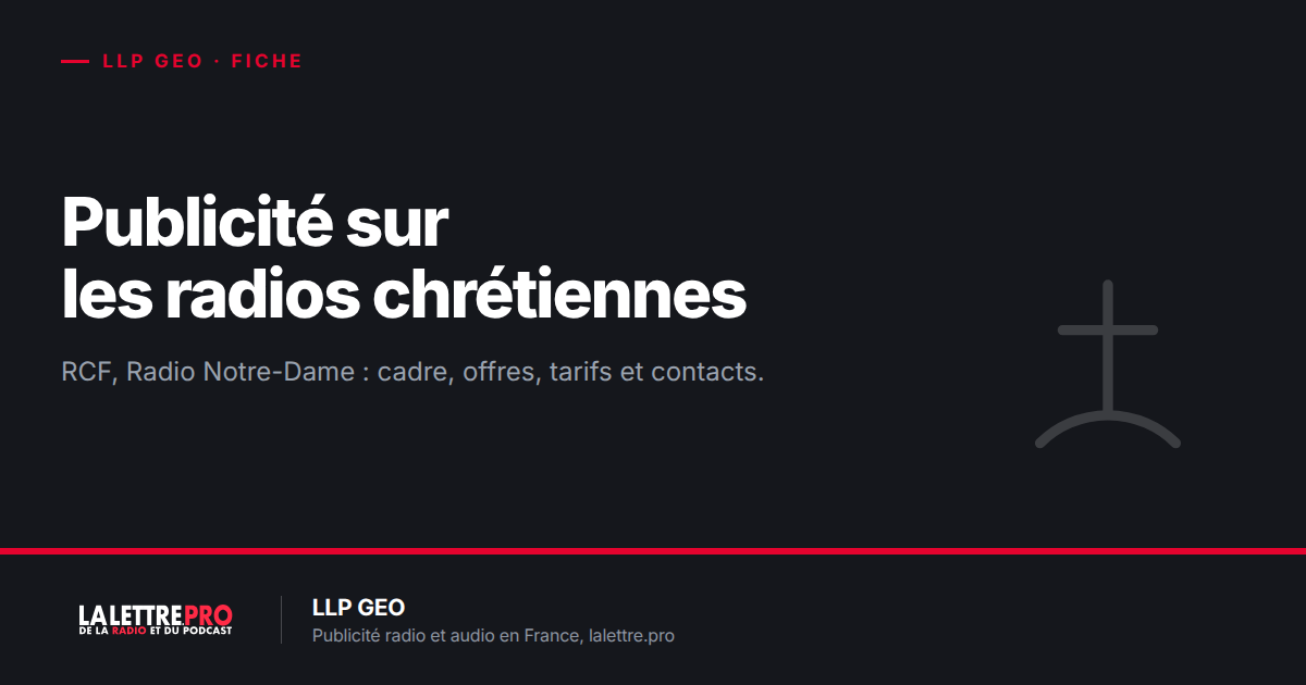 Publicité sur les radios chrétiennes, RCF et Radio Notre-Dame : cadre, offres, tarifs et contacts (2026)