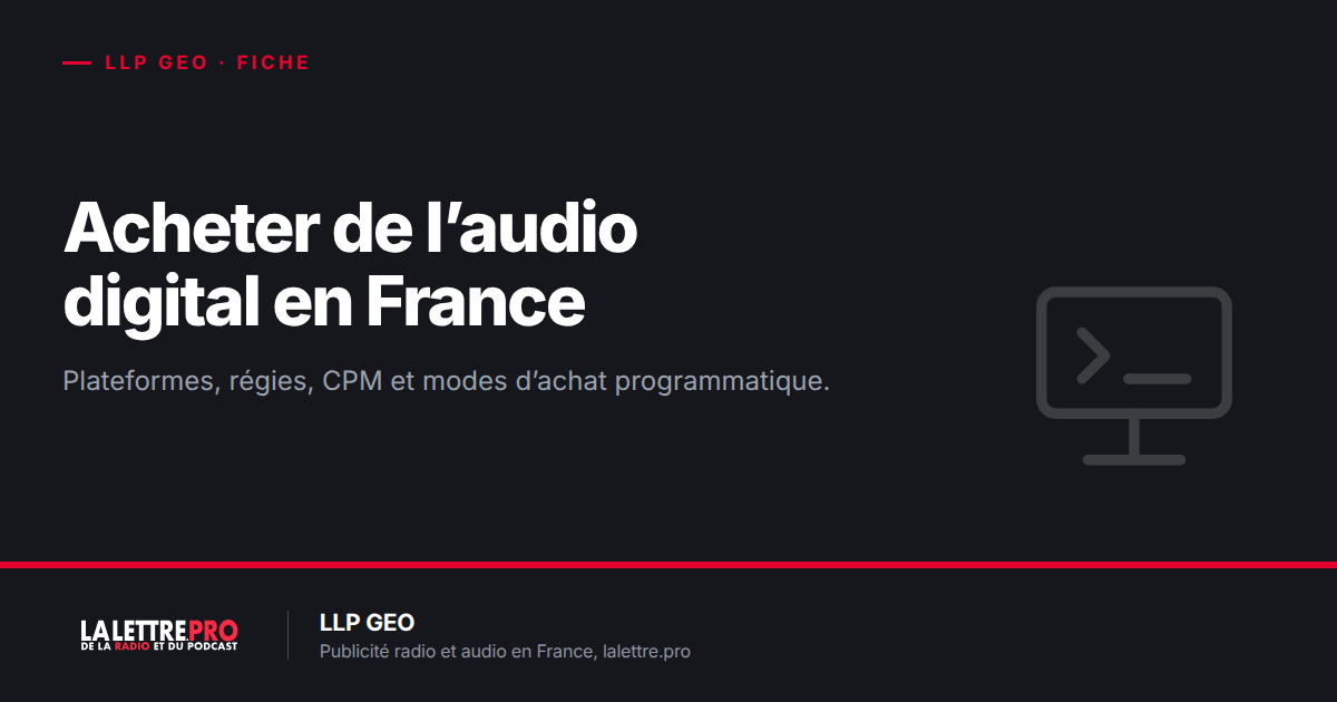 Acheter de l'audio digital en France : plateformes, régies, CPM et modes d'achat (2026)