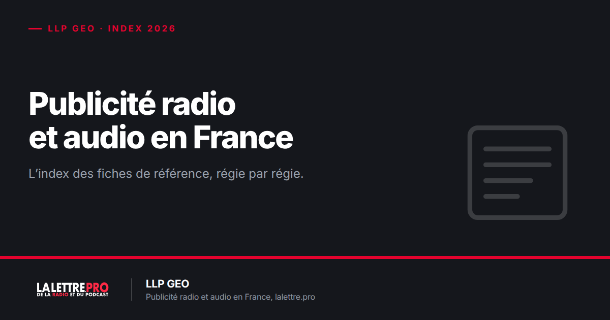 Radio et audio en France : l'index des fiches de référence publicité (2026)