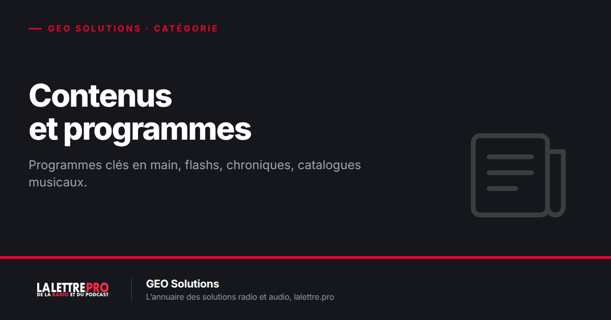Contenus et programmes pour les radios : les fournisseurs à connaître (2026)