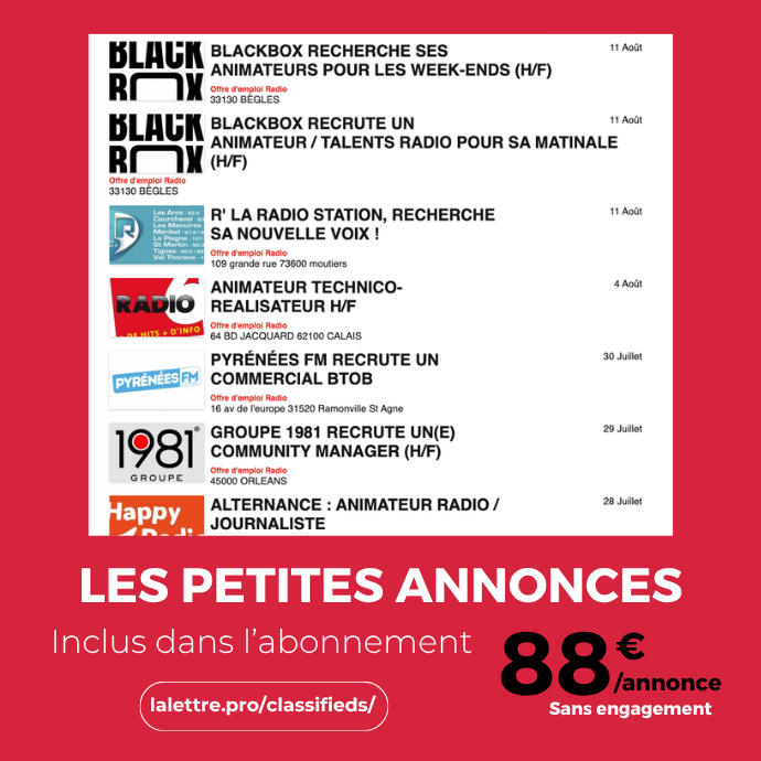 La Lettre Pro de la Radio renforce la visibilité de vos recrutements