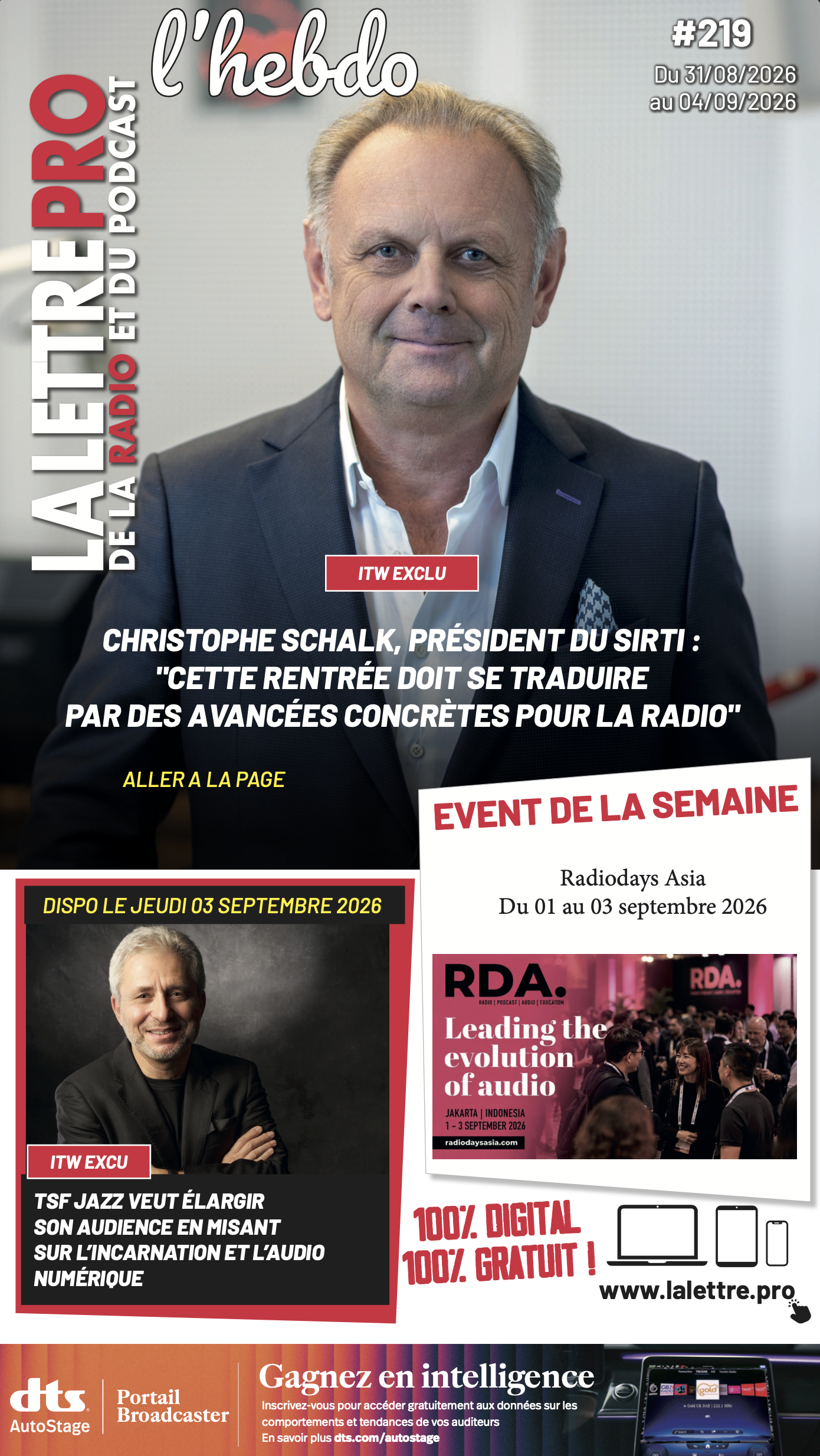 Le 219e numéro de La Lettre Pro L’Hebdo ouvre la saison 26-27