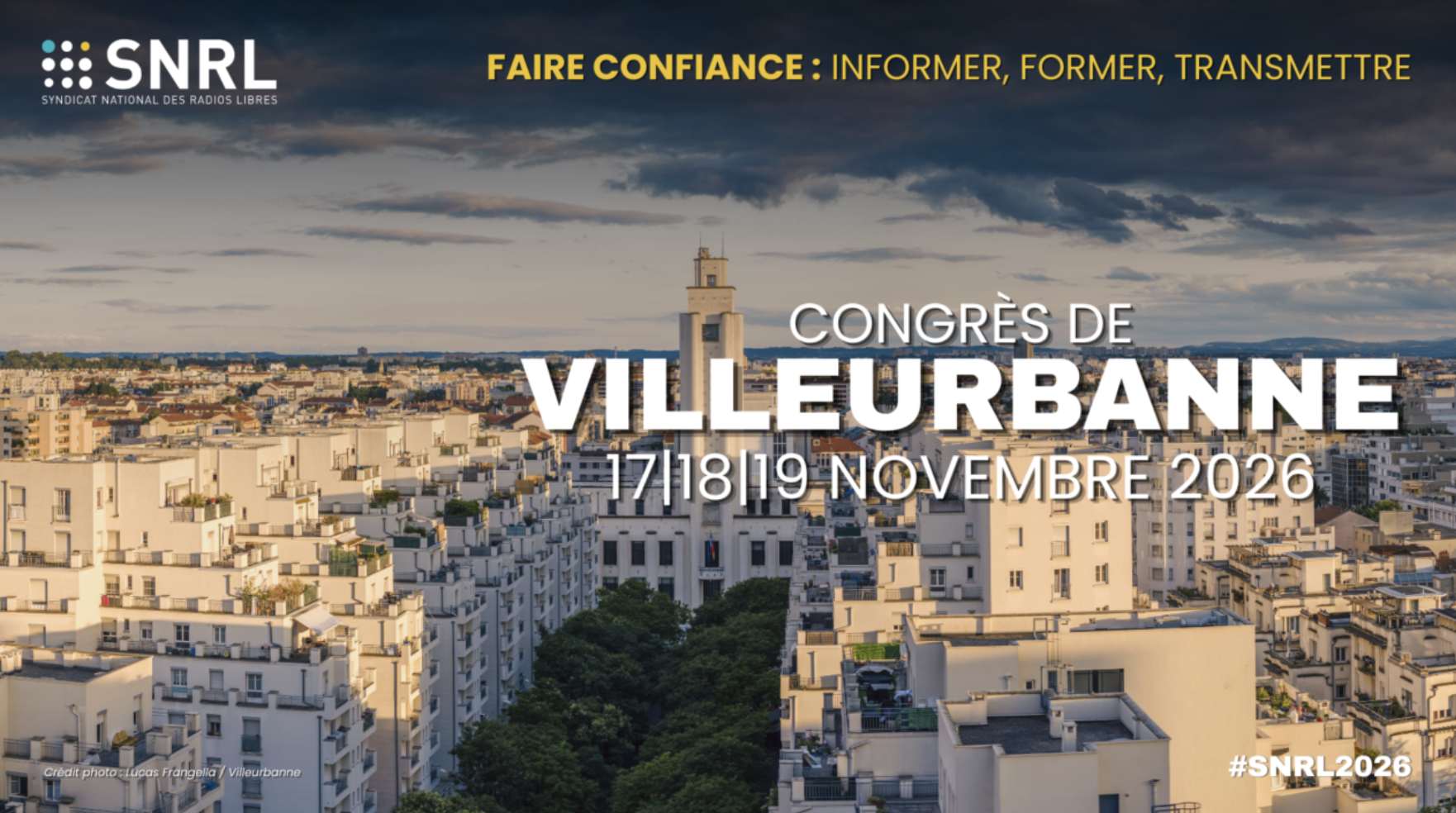 Le congrès annuel du SNRL se tiendra à Villeurbanne