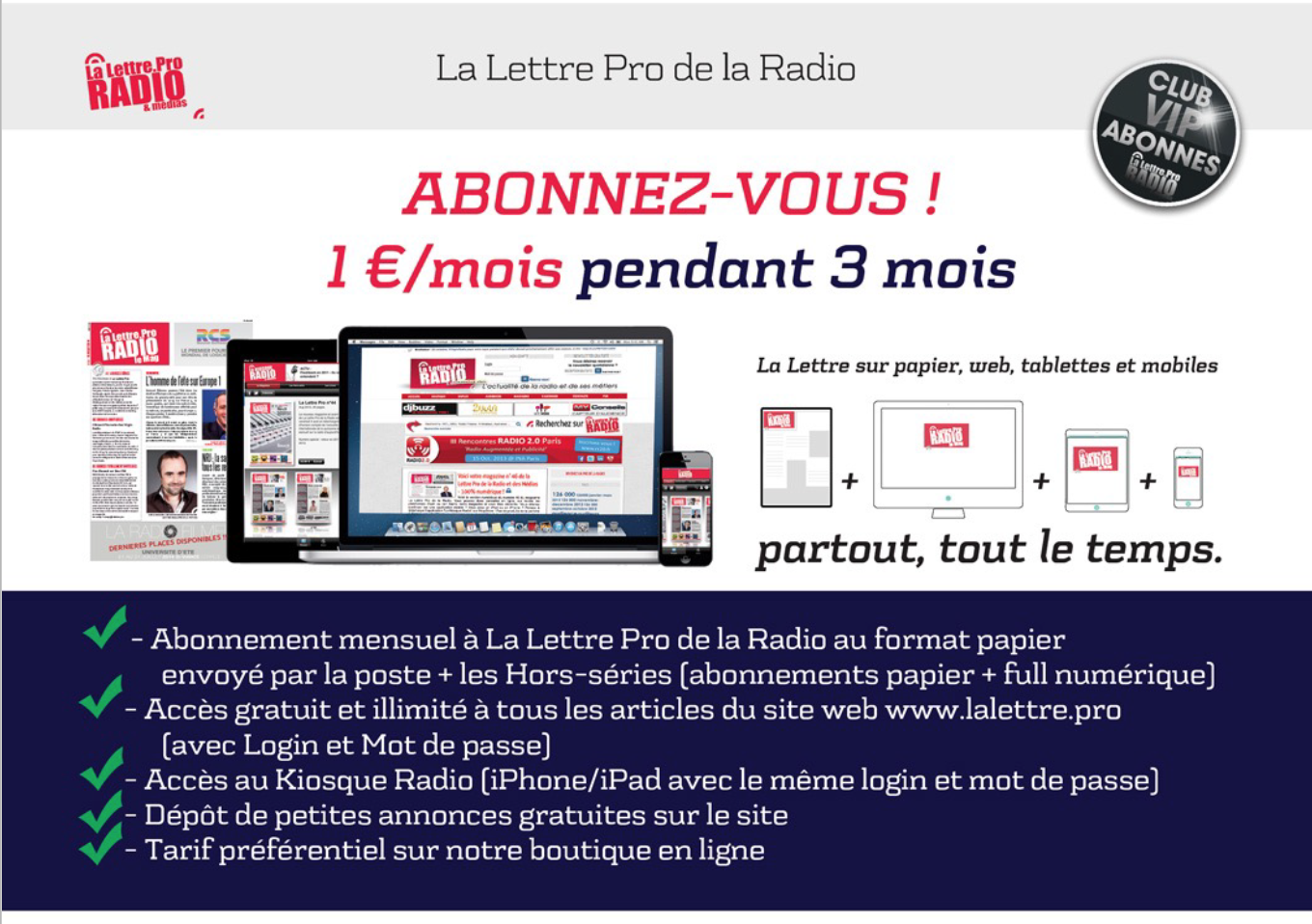 Abonnez-vous : 1 € par mois pendant 3 mois