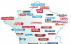 Jetez un coup d'œil sur la carte des quotidiens régionaux.
