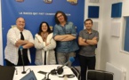 L'équipe Berry FM dans les nouveaux studios de l'association (David Leroy, troisième en partant de la gauche)