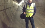 Lionel Gougelot dans le tunnel de service du tunnel sous la Manche.