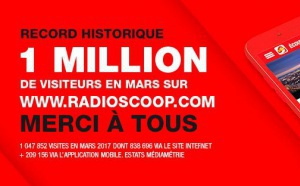 Radio Scoop : 1 million de visiteurs en mars sur le site