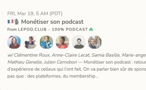 Une room dans le club du POD avec Podcast Marketer