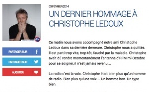 Christophe Ledoux nous a quittés