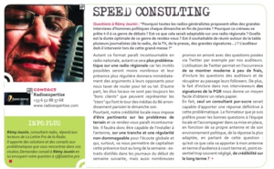 Flashback en 2012 - Speed Consulting de Rémi Jounin