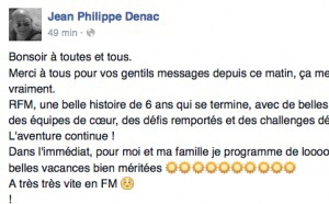Jean-Philippe Denac quitte RFM