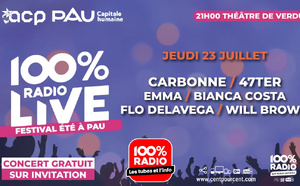 100% Radio Live revient à Pau le 23 juillet avec six artistes à l'affiche