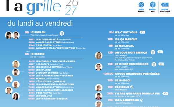 ICI fait évoluer sa grille et renforce ses rendez-vous de proximité
